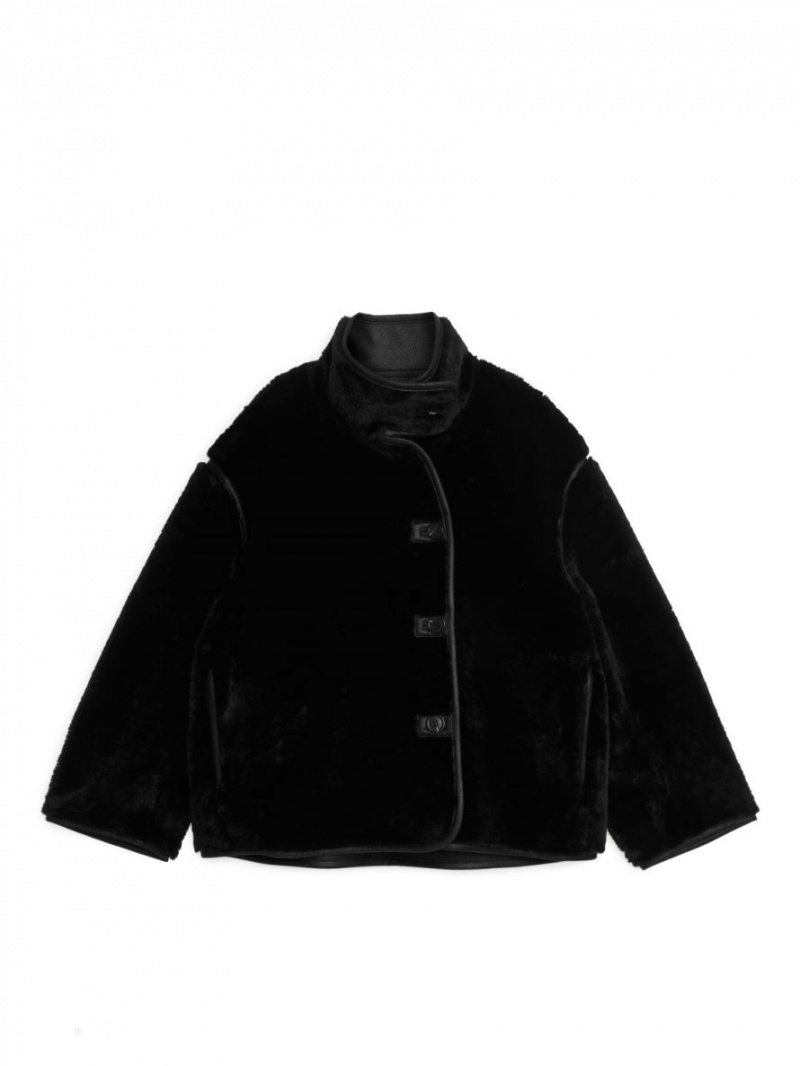 Geaca Arket Faux Fur Dama Negrii | Romania-FPRT65094