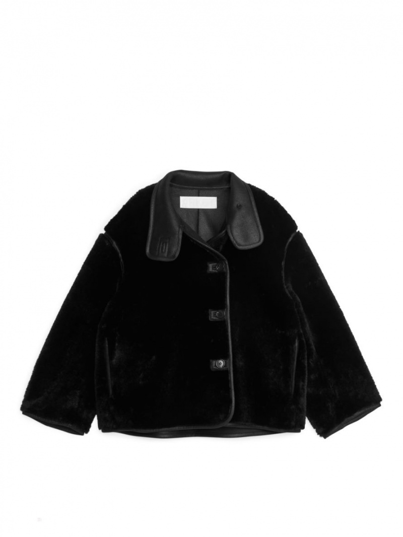 Geaca Arket Faux Fur Dama Negrii | Romania-FPRT65094