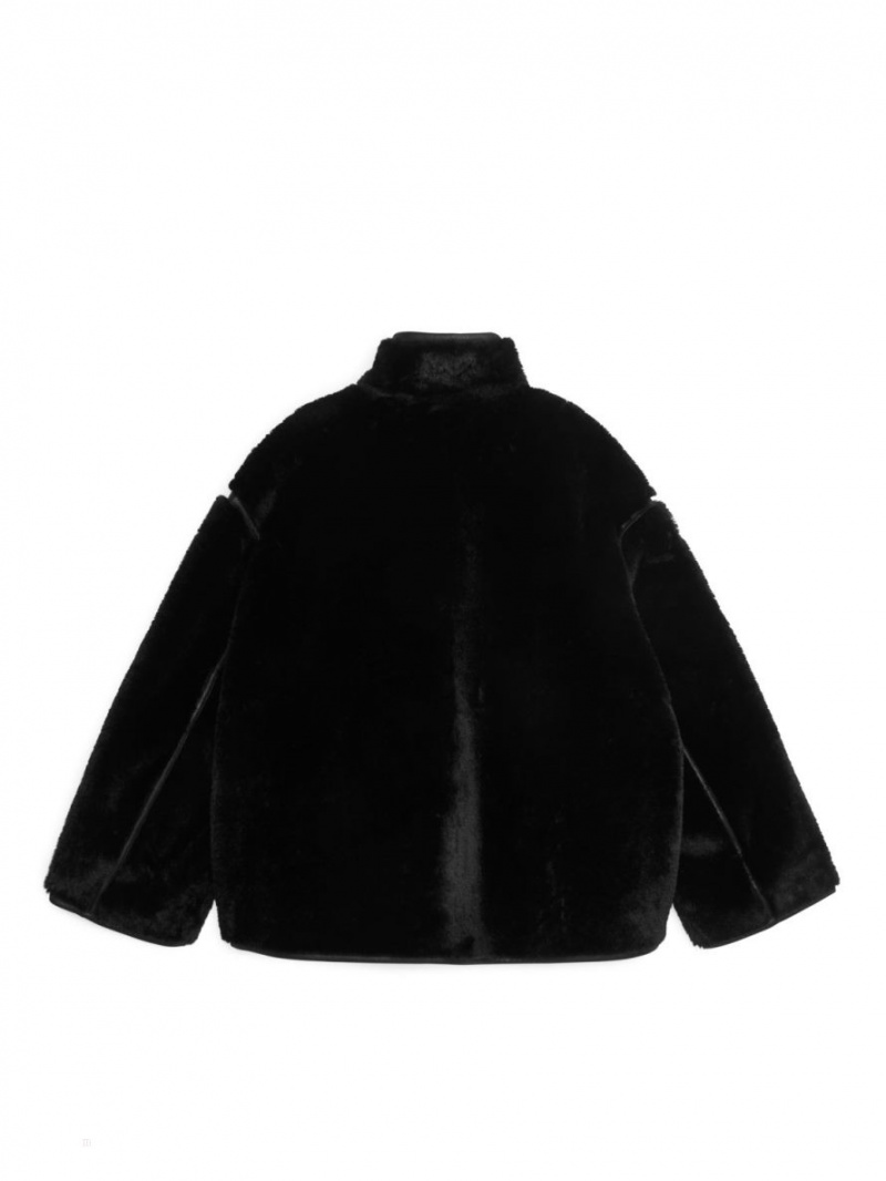Geaca Arket Faux Fur Dama Negrii | Romania-FPRT65094