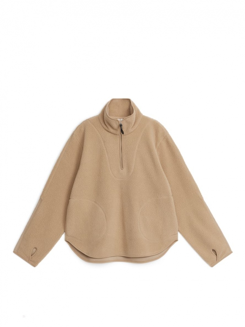 Geaca Arket Fleece Dama Bej | Romania-YNZC30182