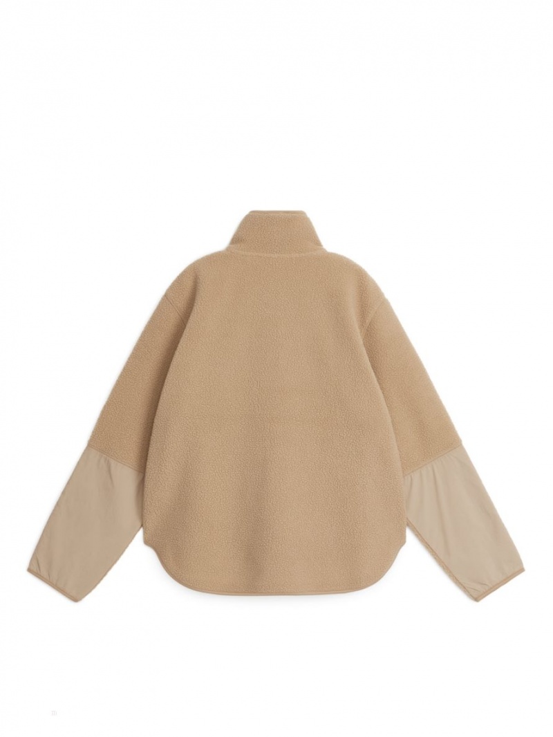 Geaca Arket Fleece Dama Bej | Romania-YNZC30182
