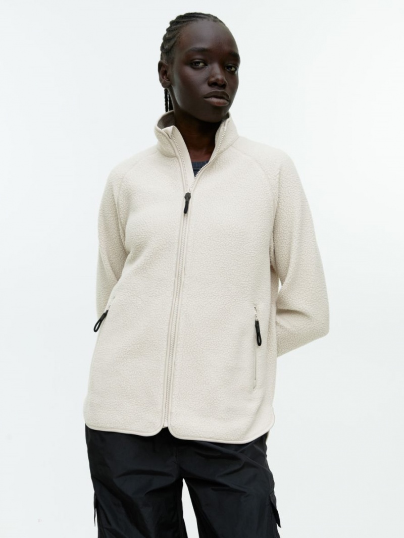 Geaca Arket Fleece Zip Dama Albi | Romania-BLMQ09647