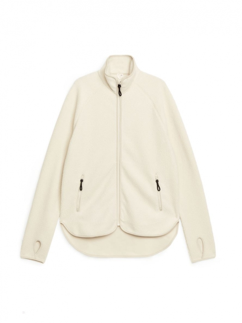 Geaca Arket Fleece Zip Dama Albi | Romania-BLMQ09647