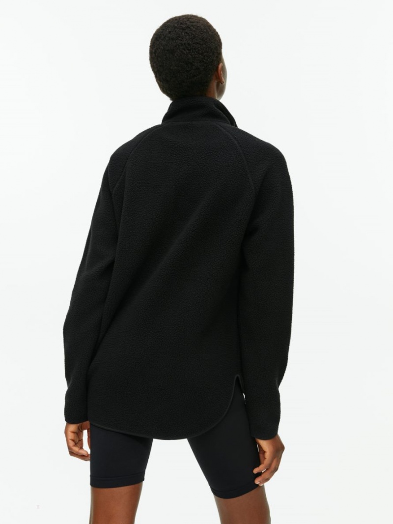 Geaca Arket Fleece Zip Dama Negrii | Romania-ACOM07295