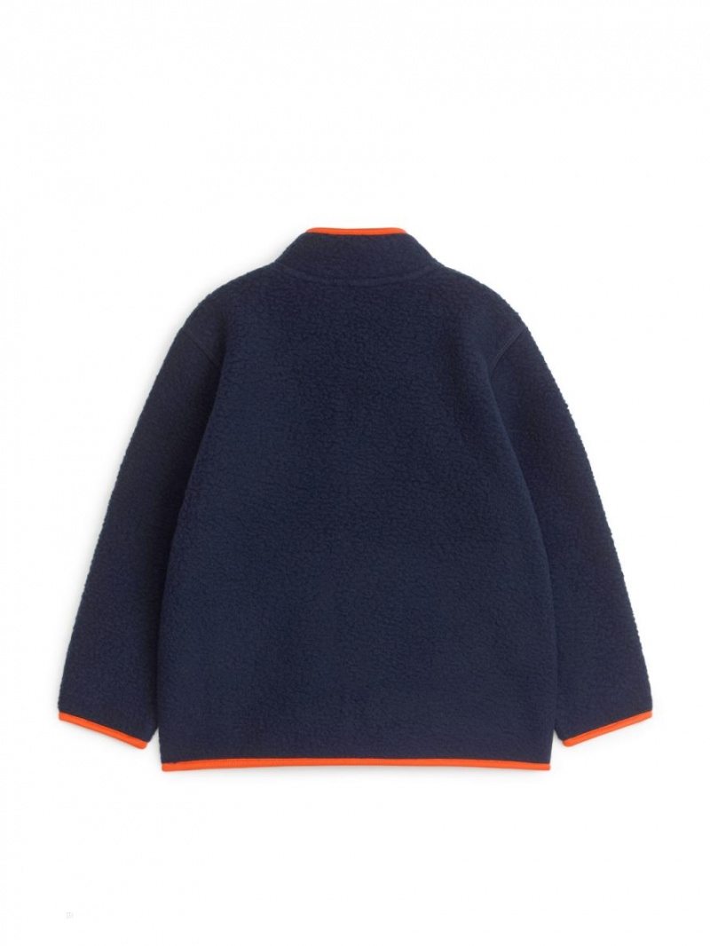 Geaca Arket Fleece Zip Fete Albastri Portocalii | Romania-XDUS76405