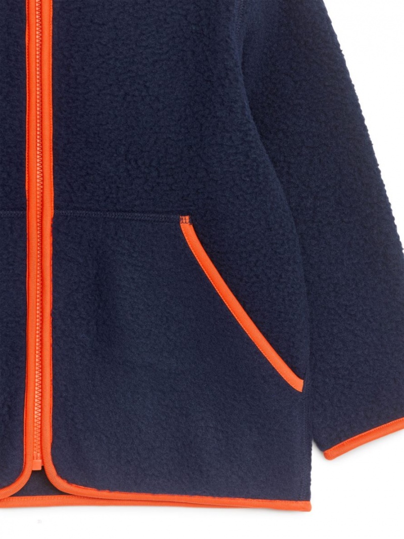 Geaca Arket Fleece Zip Fete Albastri Portocalii | Romania-XDUS76405