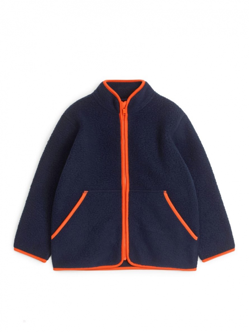 Geaca Arket Fleece Zip Fete Albastri Portocalii | Romania-XDUS76405
