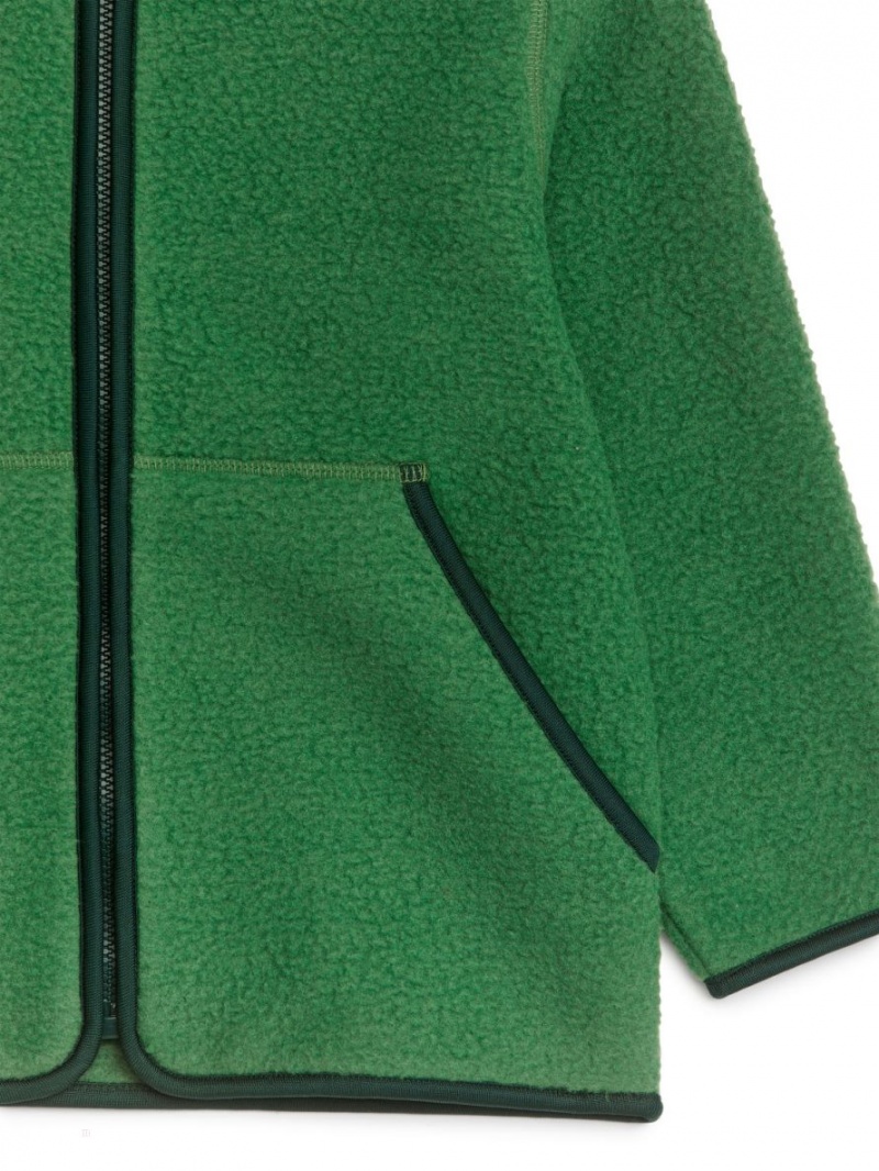 Geaca Arket Fleece Zip Fete Verzi Verzi Inchis | Romania-FHDE72406