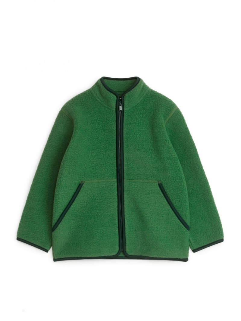 Geaca Arket Fleece Zip Fete Verzi Verzi Inchis | Romania-FHDE72406