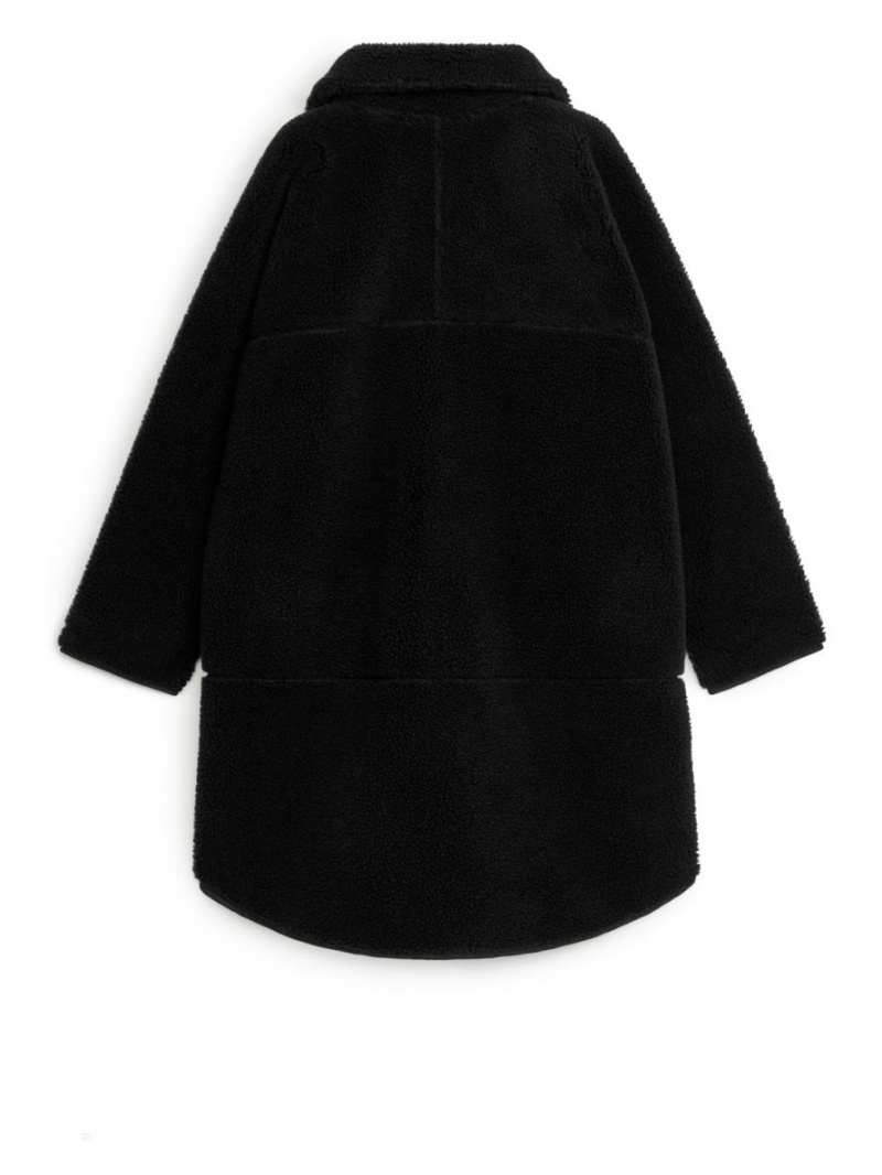 Geaca Arket High-Neck Pile Dama Negrii | Romania-NELJ21370