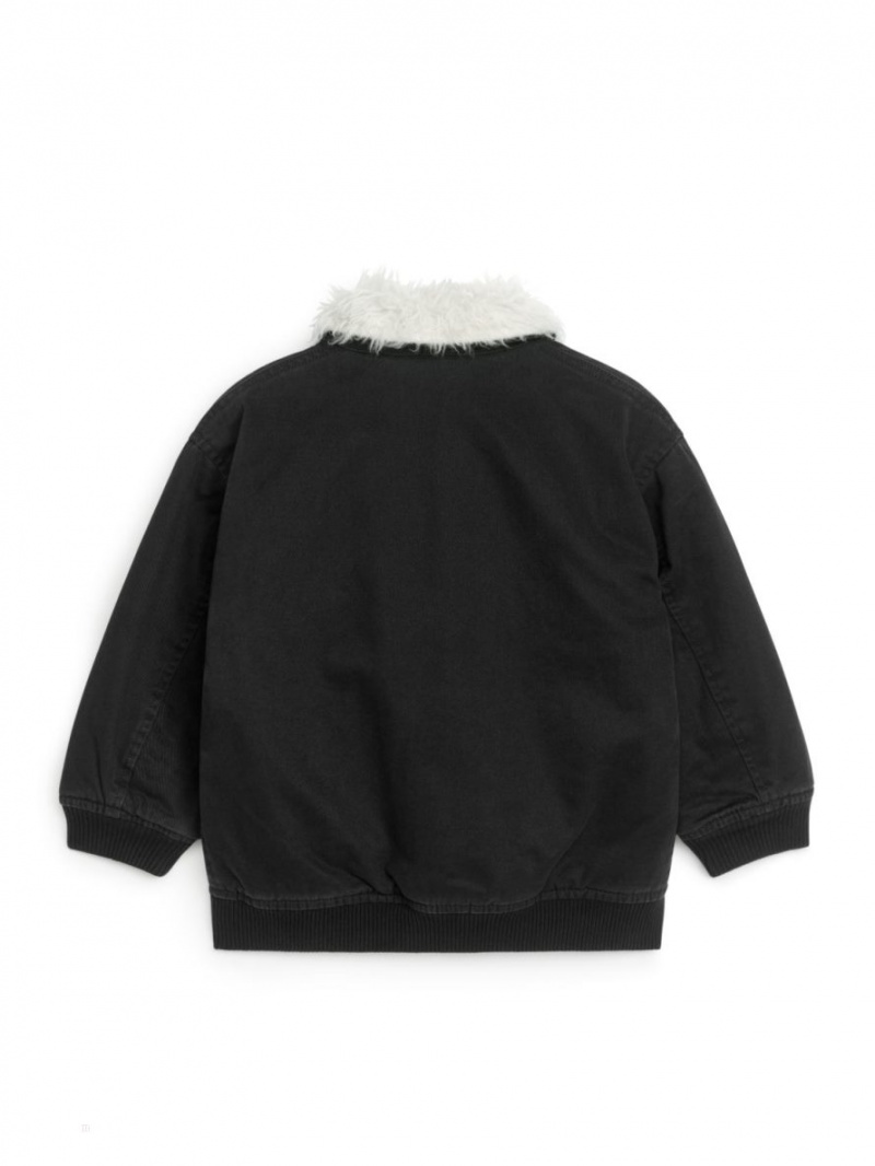 Geaca Arket Lână Collar Fete Negrii | Romania-QKVJ21695