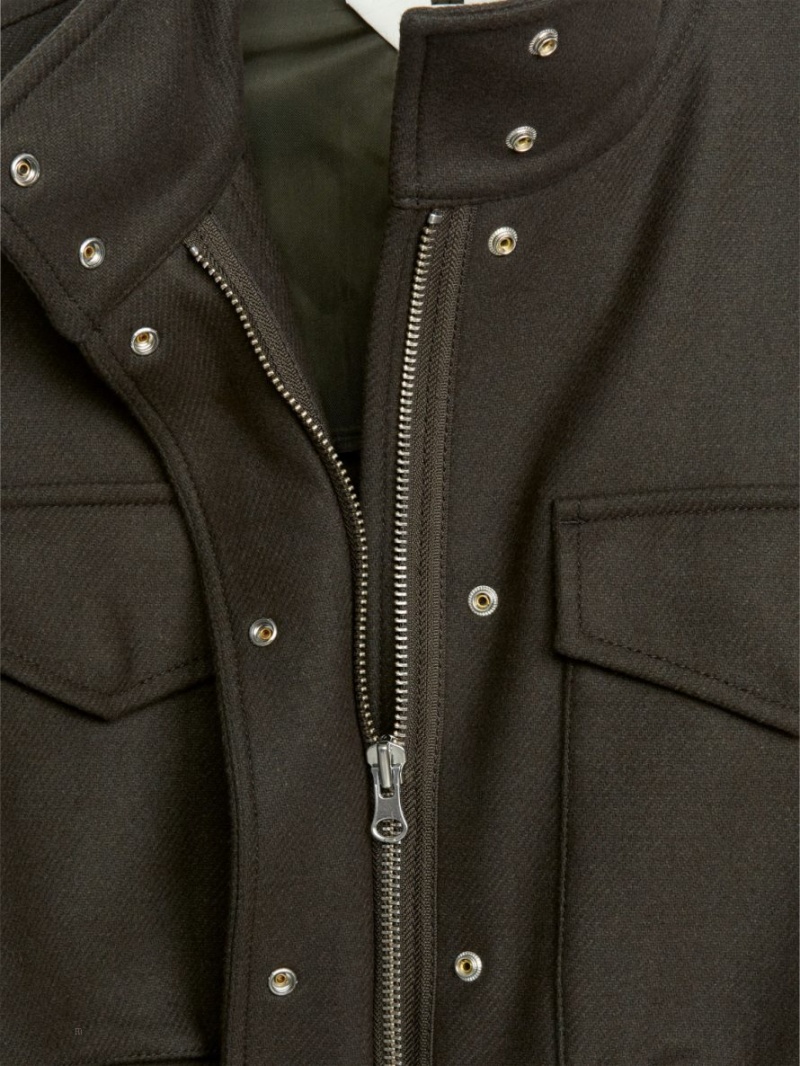 Geaca Arket Lână Utility jacket Dama Verzi Inchis | Romania-YXWN73251