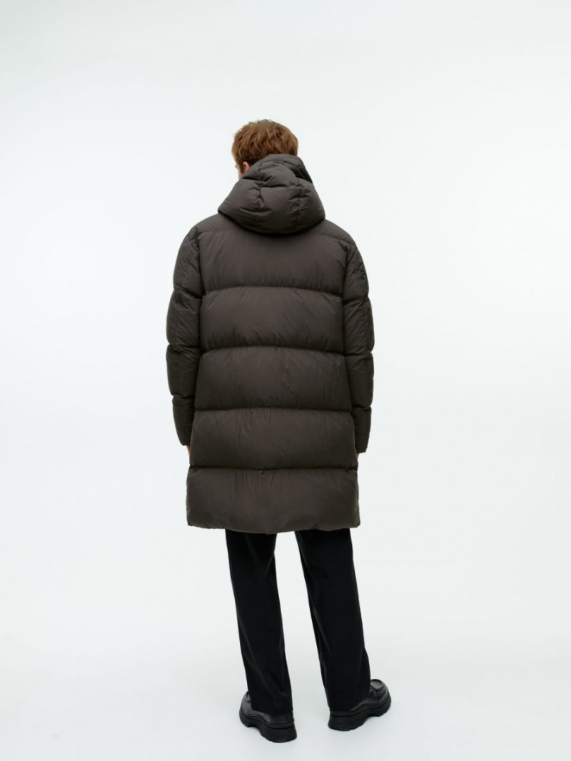 Geaca Arket Long Down Puffer Barbati Maro Inchis | Romania-KPHX40961
