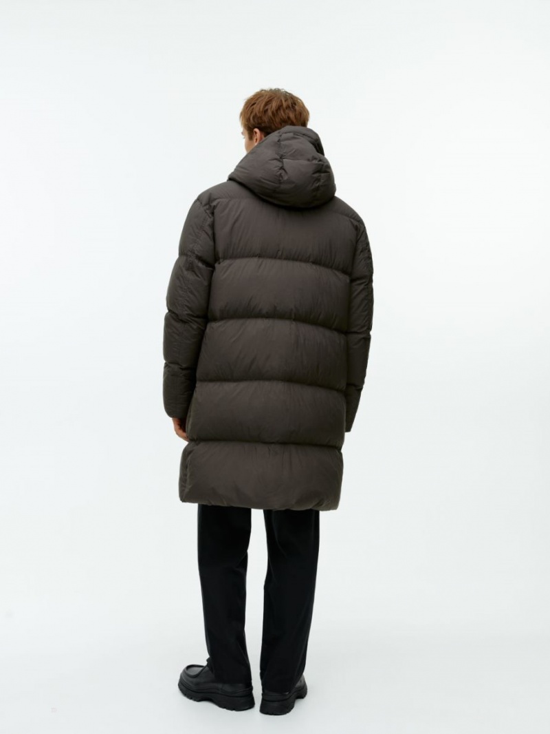 Geaca Arket Long Down Puffer Barbati Maro Inchis | Romania-KPHX40961