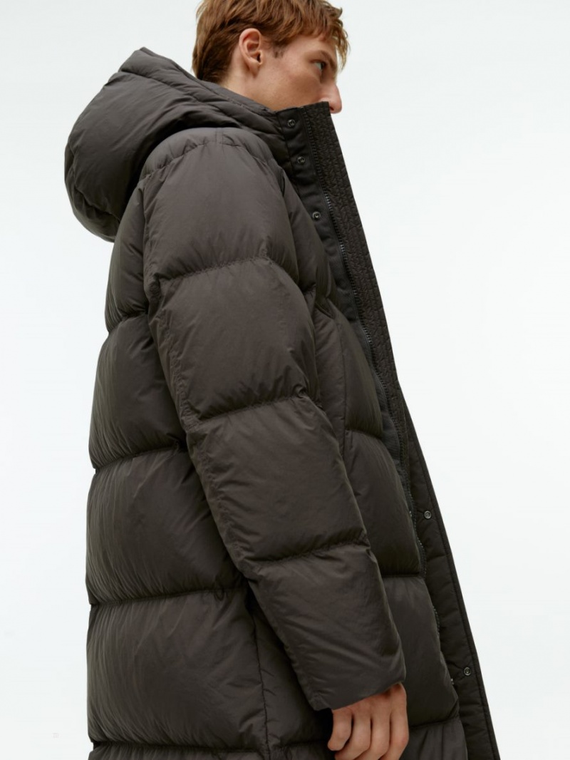 Geaca Arket Long Down Puffer Barbati Maro Inchis | Romania-KPHX40961