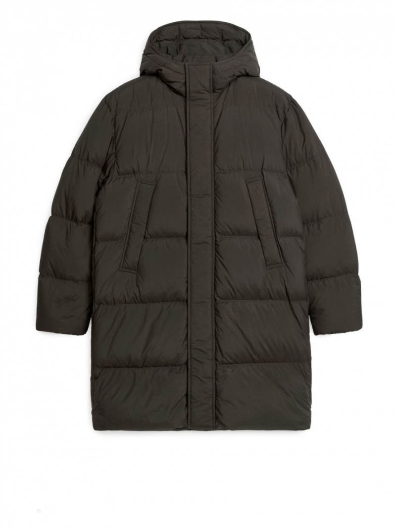 Geaca Arket Long Down Puffer Barbati Maro Inchis | Romania-KPHX40961