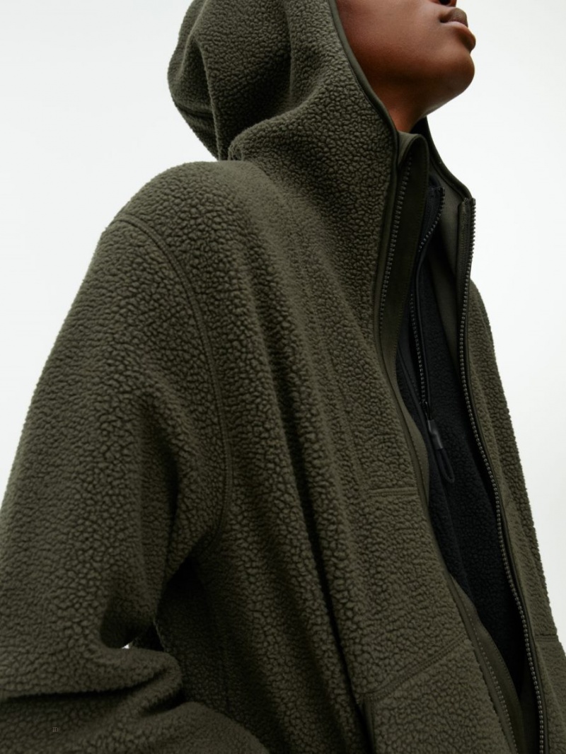 Geaca Arket Long Fleece Dama Verzi Inchis | Romania-TGAZ27053