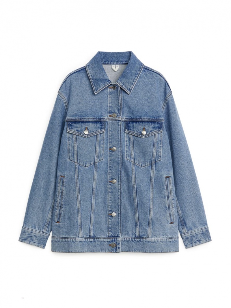 Geaca Arket Oversized Denim Dama Albastri | Romania-SAOF94678