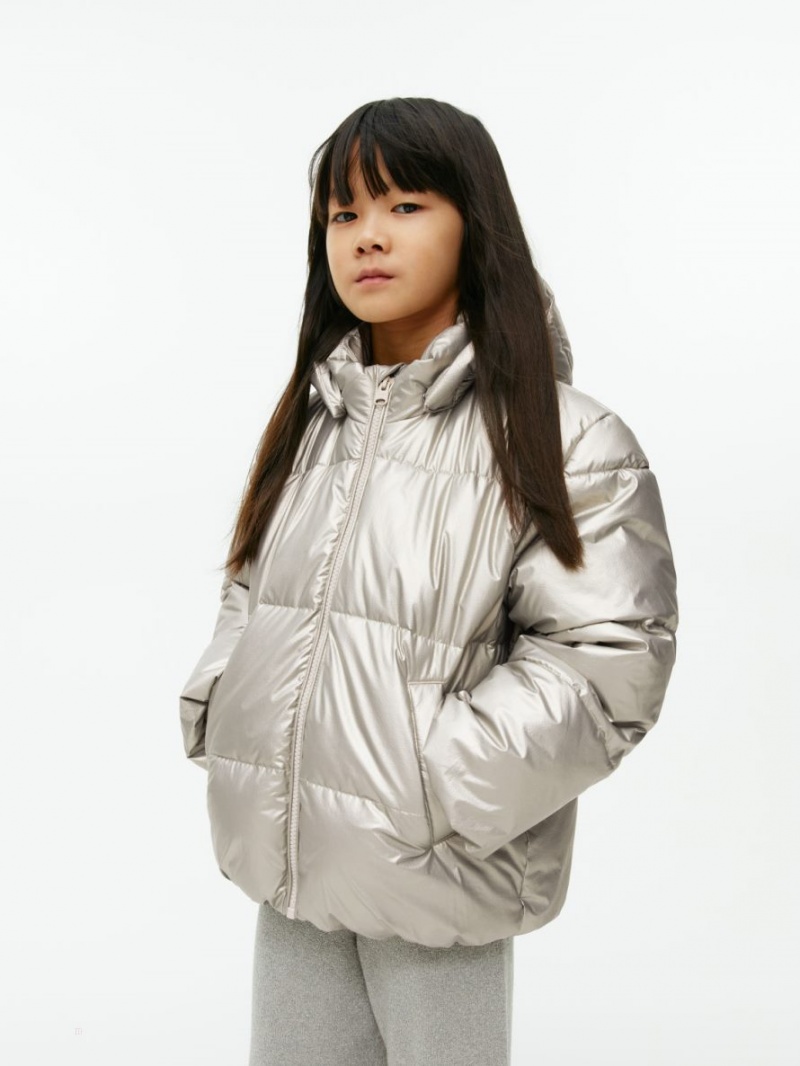 Geaca Arket Puffer Fete Argintii | Romania-JDPN15749