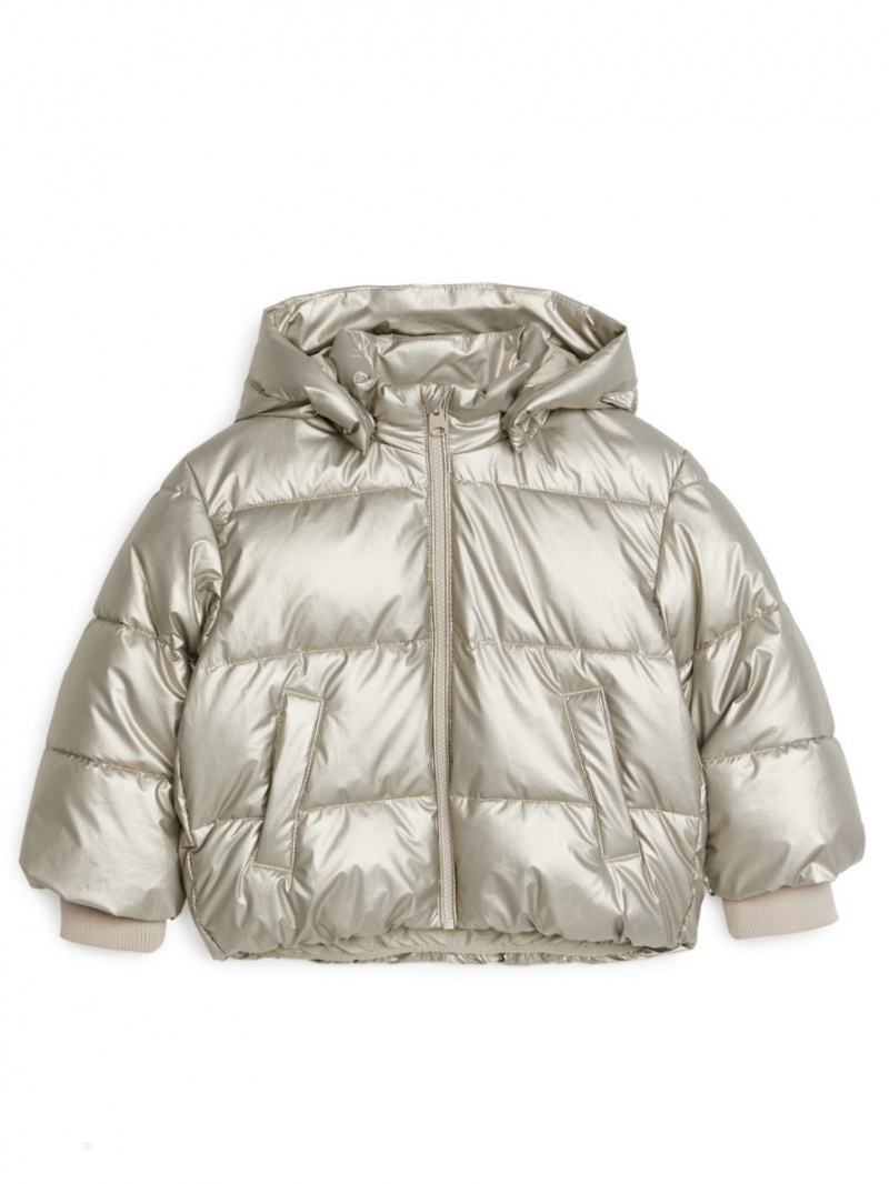 Geaca Arket Puffer Fete Argintii | Romania-JDPN15749