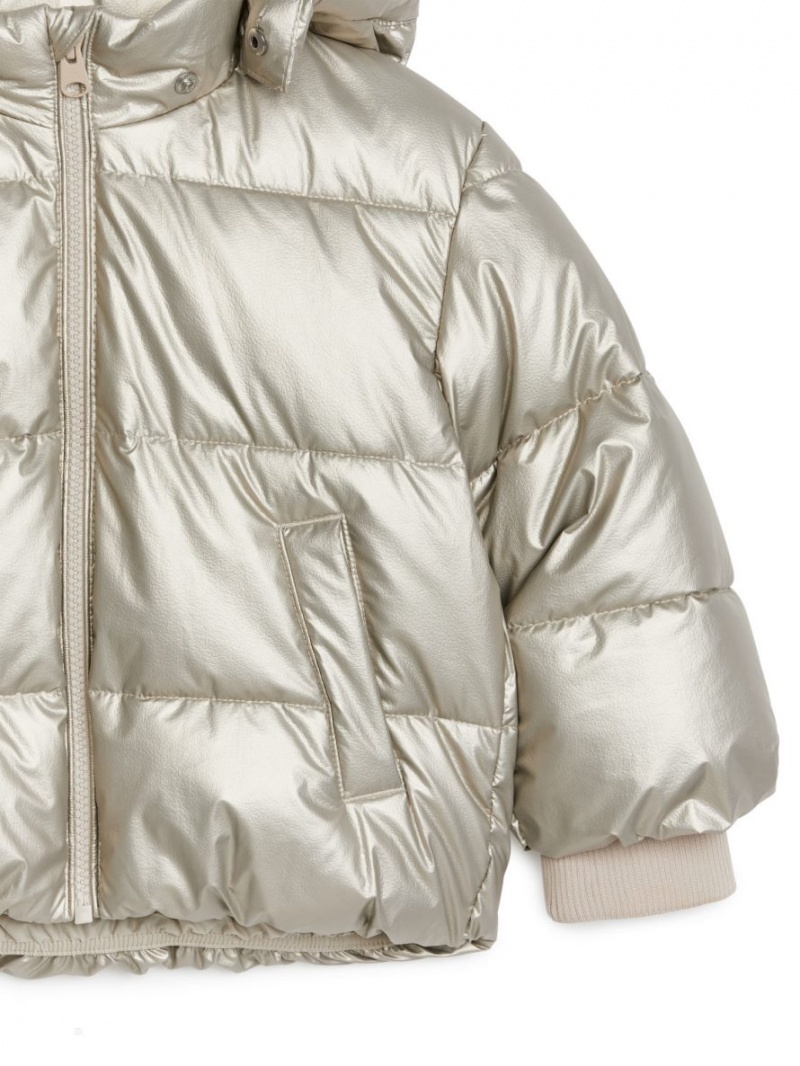 Geaca Arket Puffer Fete Argintii | Romania-JDPN15749