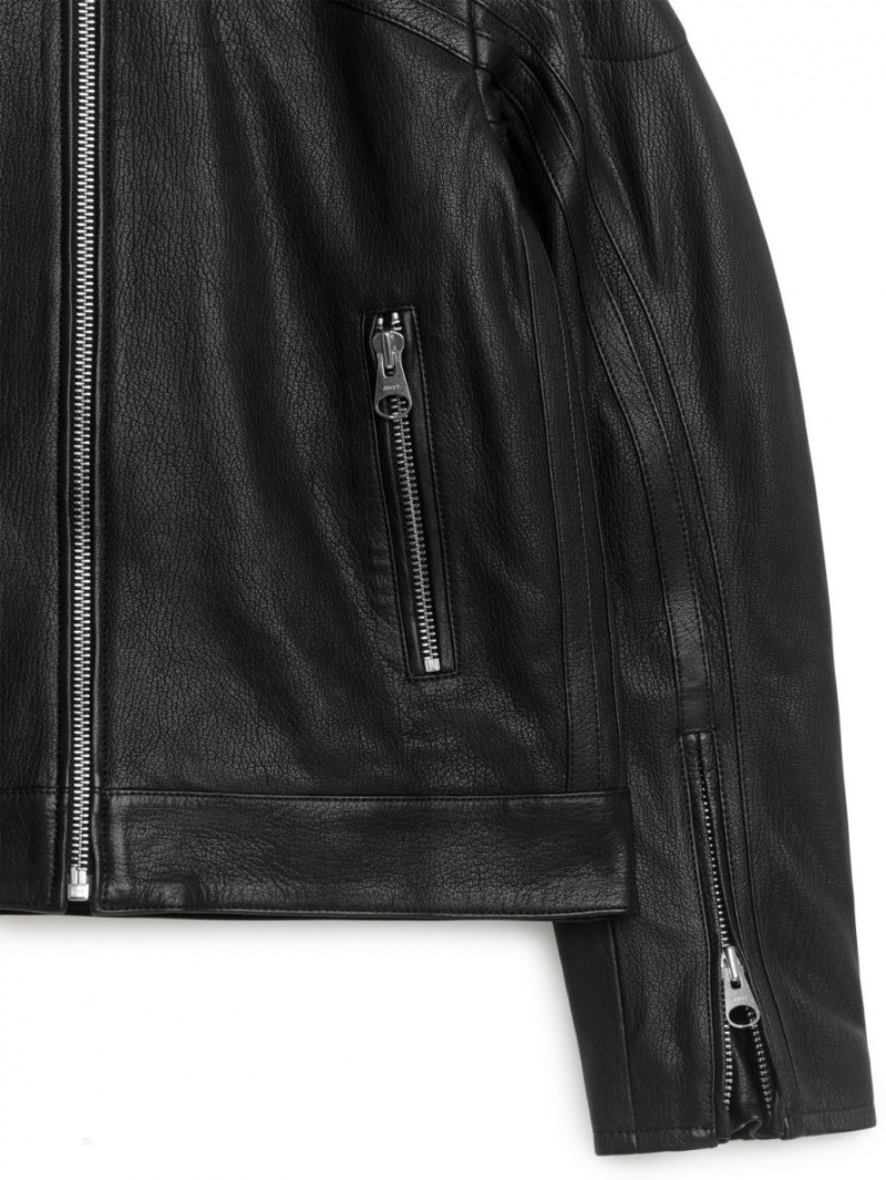 Geaca Arket Racer Piele Dama Negrii | Romania-PHVZ81597