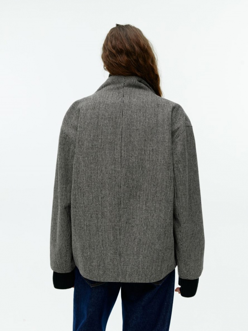 Geaca Arket Shawl-Collar Lână Dama Gri | Romania-QIWR58026