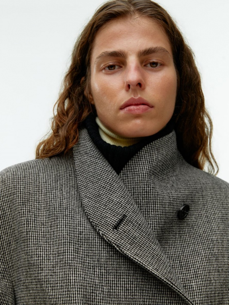Geaca Arket Shawl-Collar Lână Dama Gri | Romania-QIWR58026