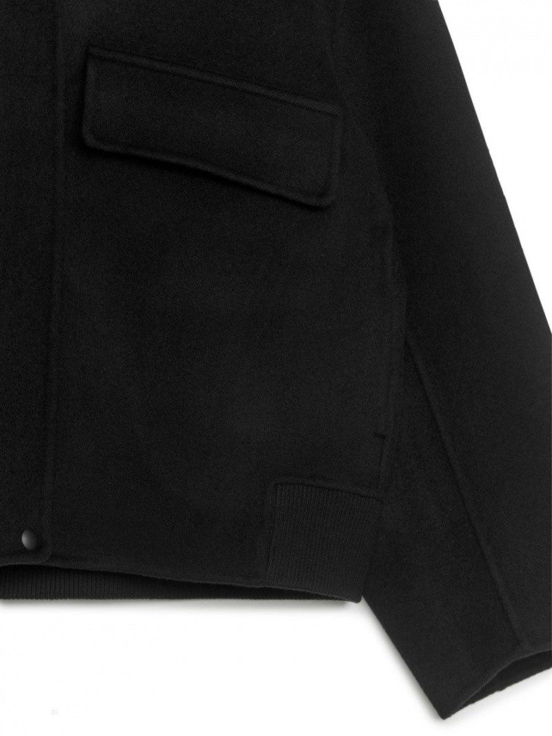 Geaca Arket Unlined Lână Dama Negrii | Romania-ETYK35482