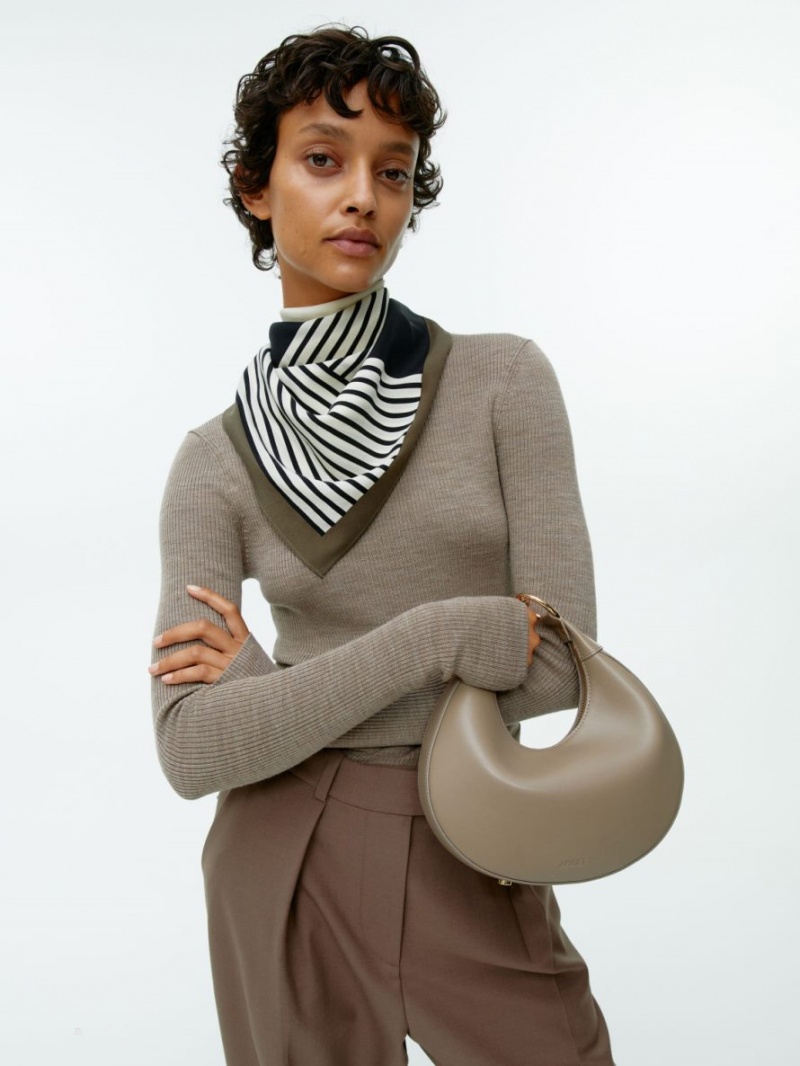 Geanta Crossbody Arket Half Moon Piele Dama Bej | Romania-PRHN76450