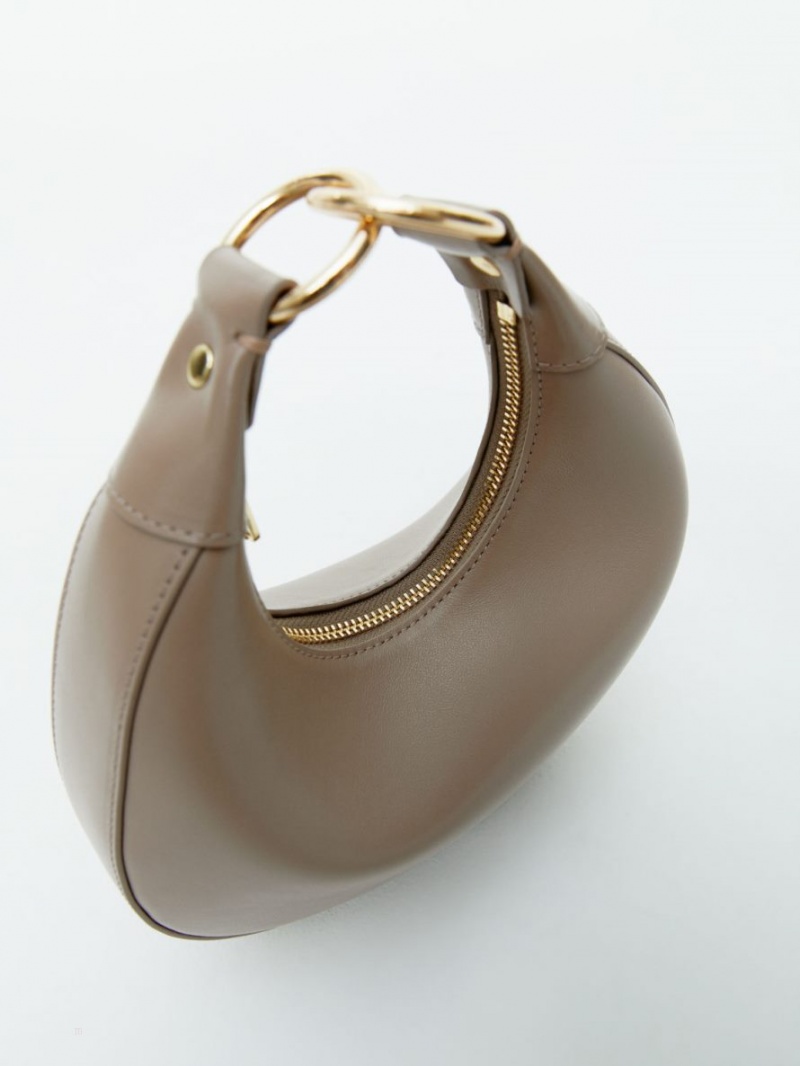 Geanta Crossbody Arket Half Moon Piele Dama Bej | Romania-PRHN76450