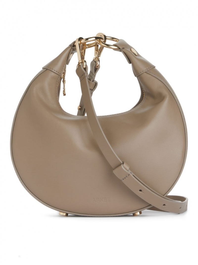 Geanta Crossbody Arket Half Moon Piele Dama Bej | Romania-PRHN76450
