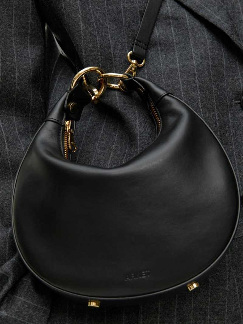 Geanta Crossbody Arket Half Moon Piele Dama Negrii | Romania-ICXA82963