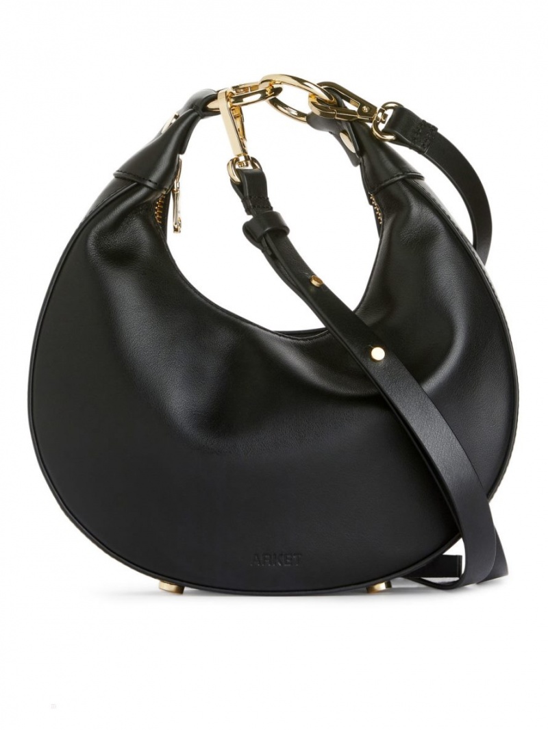 Geanta Crossbody Arket Half Moon Piele Dama Negrii | Romania-ICXA82963