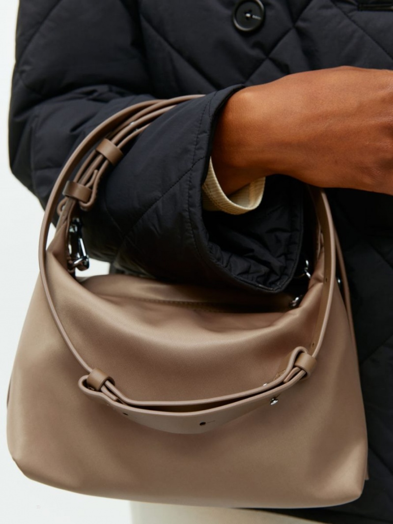 Geanta Crossbody Arket Piele-Detailed Dama Bej | Romania-OSWK16872