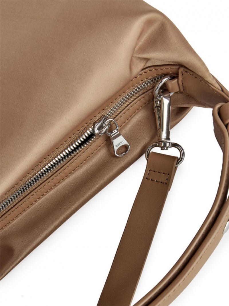 Geanta Crossbody Arket Piele-Detailed Dama Bej | Romania-OSWK16872