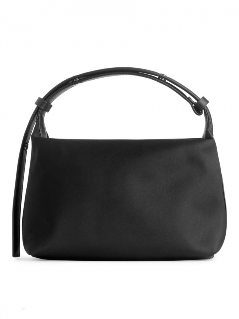 Geanta Crossbody Arket Piele-Detailed Dama Negrii | Romania-FBPI98631