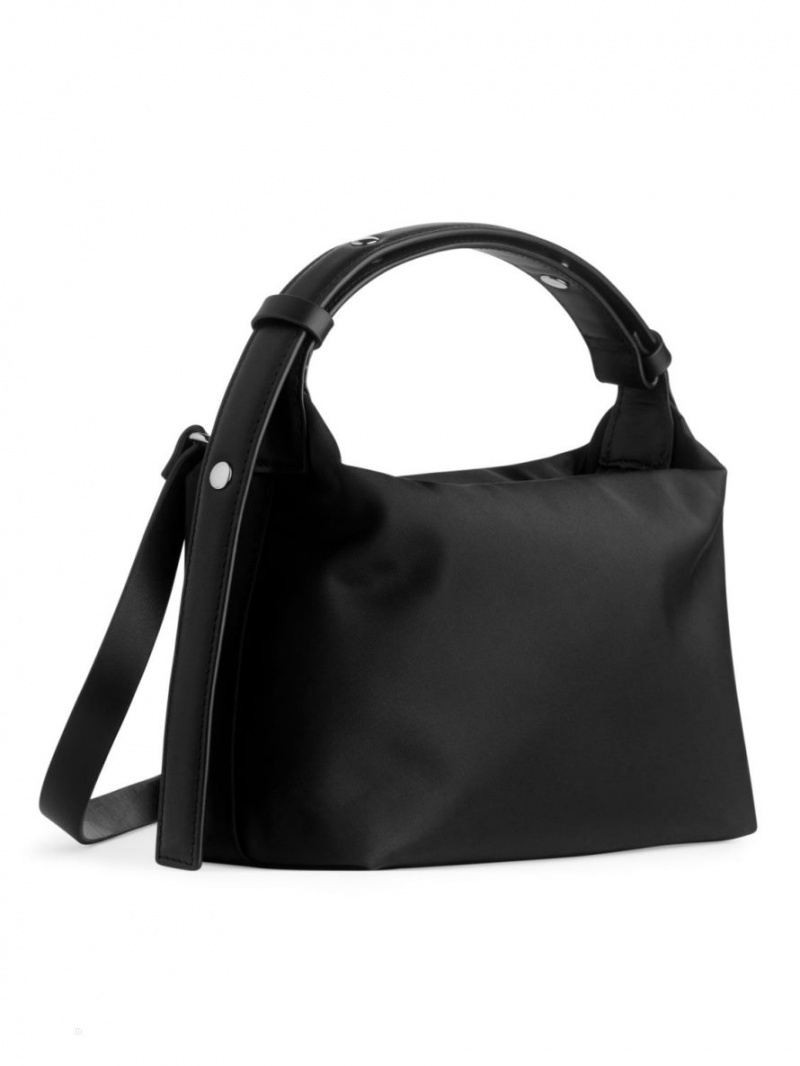 Geanta Crossbody Arket Piele-Detailed Dama Negrii | Romania-FBPI98631