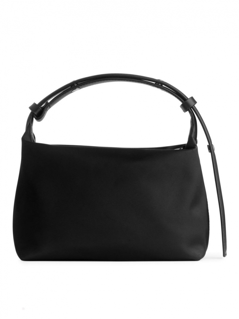 Geanta Crossbody Arket Piele-Detailed Dama Negrii | Romania-FBPI98631