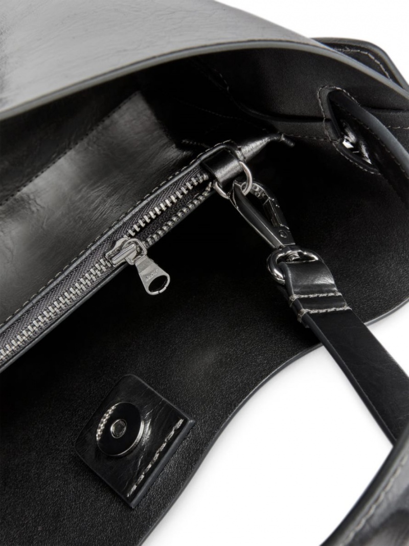 Geanta Crossbody Arket Piele Dama Argintii Metal | Romania-DOXF64503