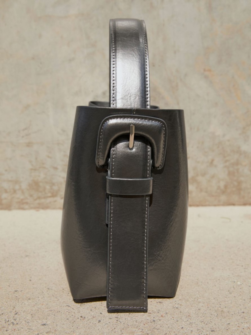 Geanta Crossbody Arket Piele Dama Argintii Metal | Romania-DOXF64503