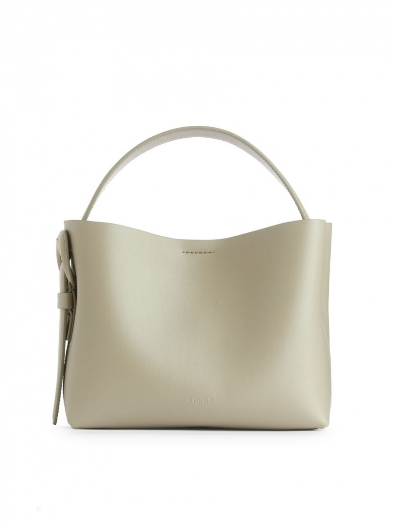 Geanta Crossbody Arket Piele Dama Kaki Deschis Verzi | Romania-INUG71923