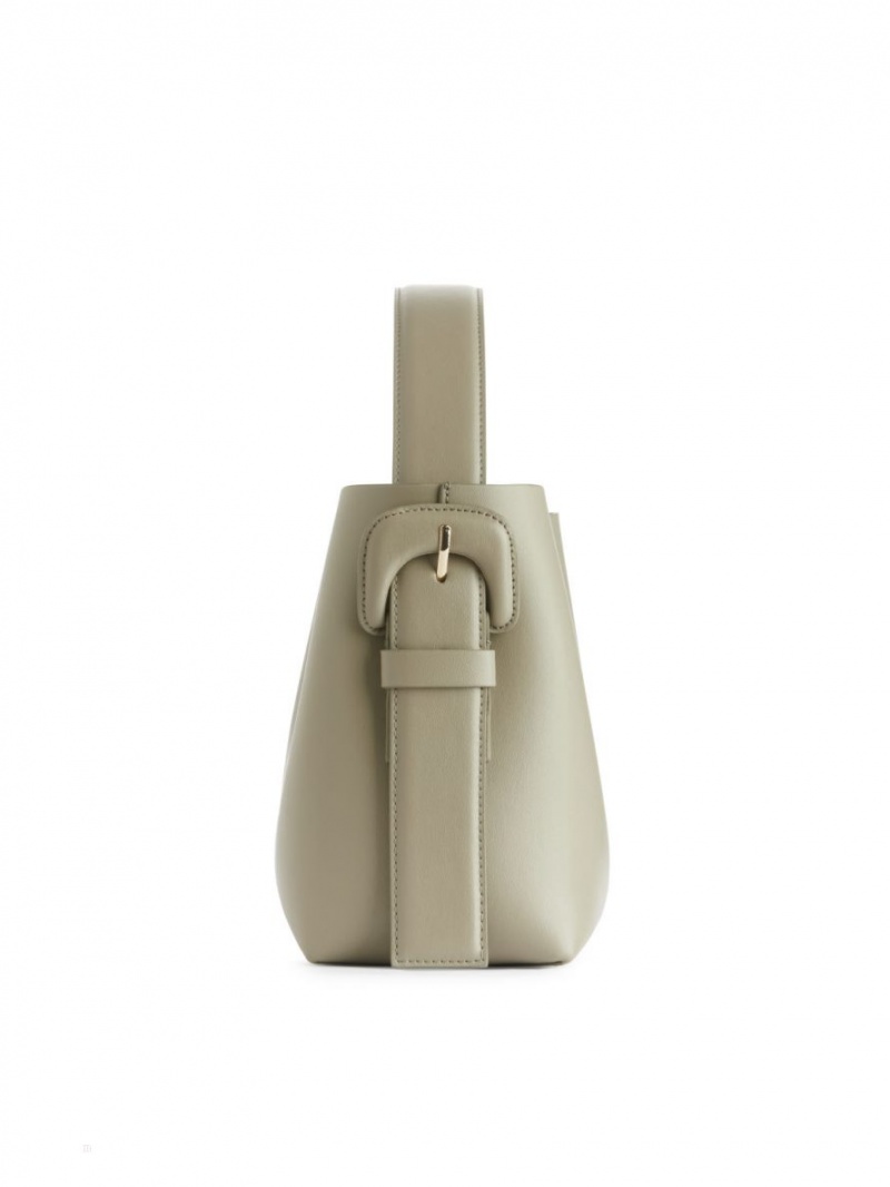 Geanta Crossbody Arket Piele Dama Kaki Deschis Verzi | Romania-INUG71923