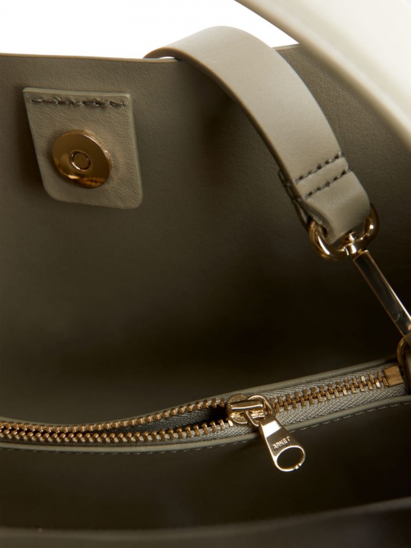 Geanta Crossbody Arket Piele Dama Kaki Deschis Verzi | Romania-INUG71923