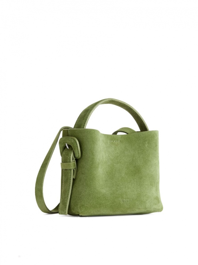 Geanta Crossbody Arket Piele Intoarsa Dama Verzi | Romania-TMCJ48069