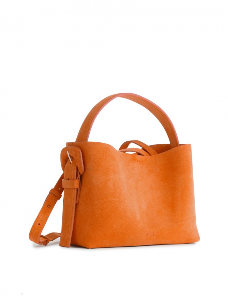 Geanta Crossbody Arket Piele Intoarsa Dama Portocalii | Romania-YBHS73465