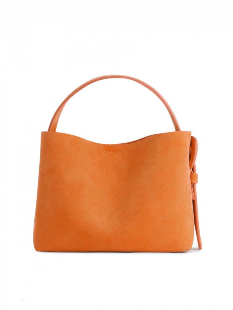 Geanta Crossbody Arket Piele Intoarsa Dama Portocalii | Romania-YBHS73465