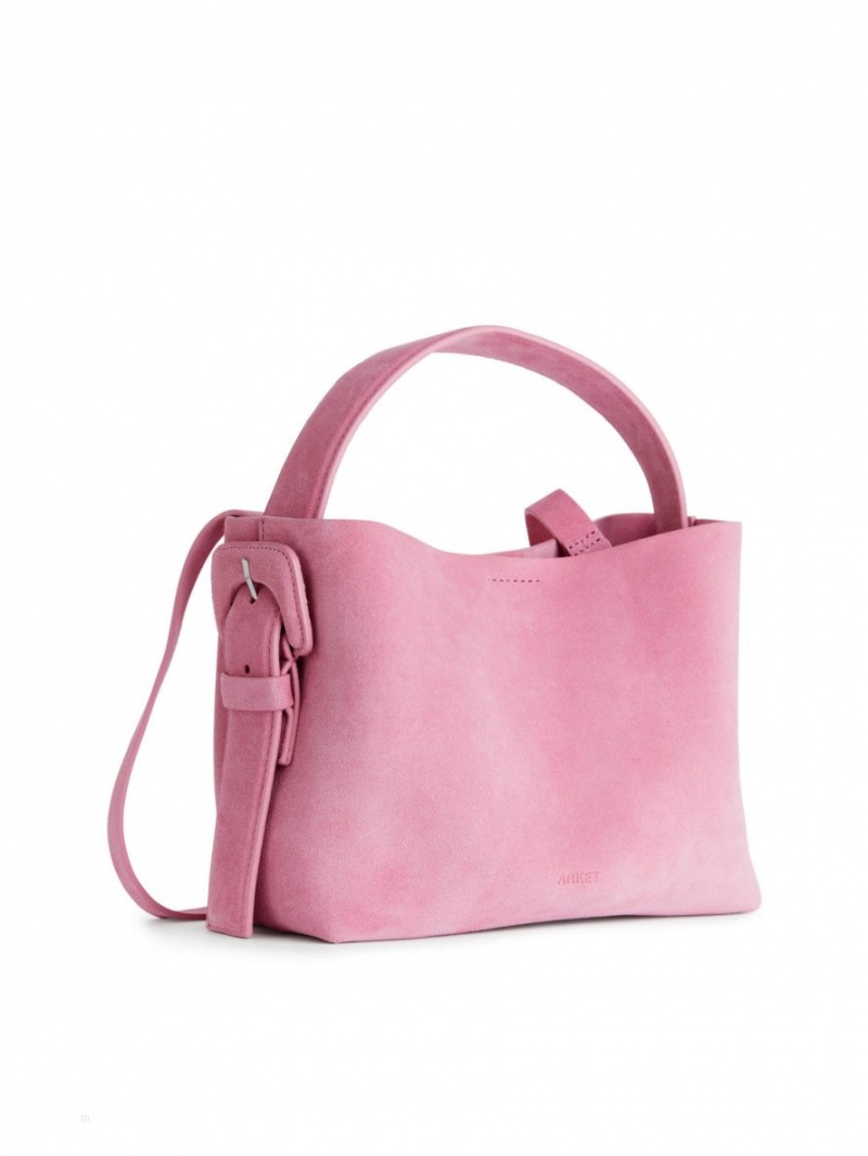 Geanta Crossbody Arket Piele Intoarsa Dama Roz | Romania-HDEV07984