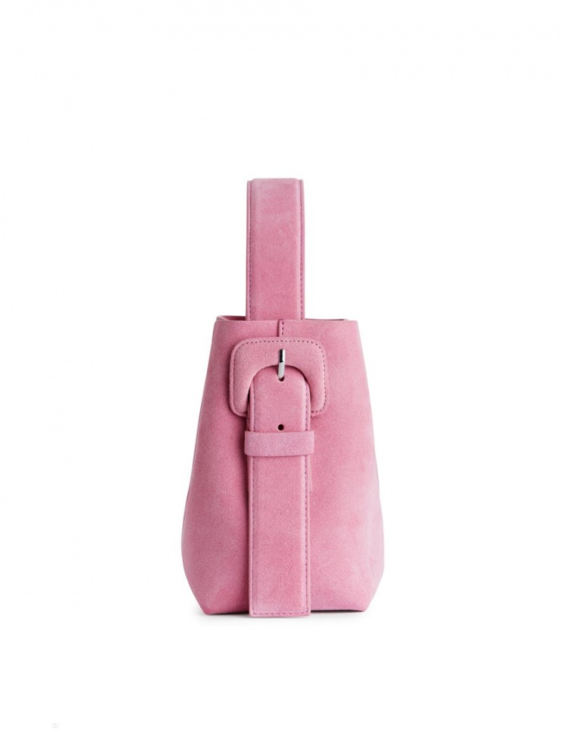 Geanta Crossbody Arket Piele Intoarsa Dama Roz | Romania-HDEV07984