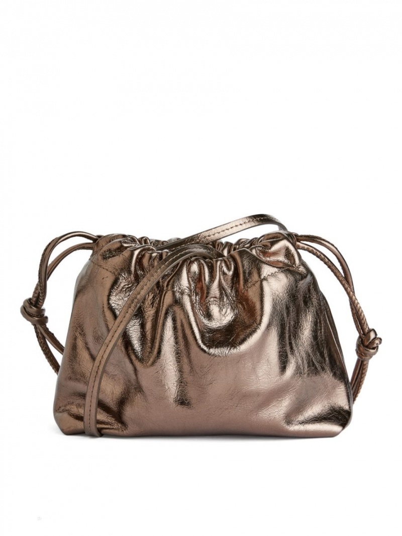 Geanta Crossbody Arket Piele Pouch Dama Maro | Romania-ZULR49580